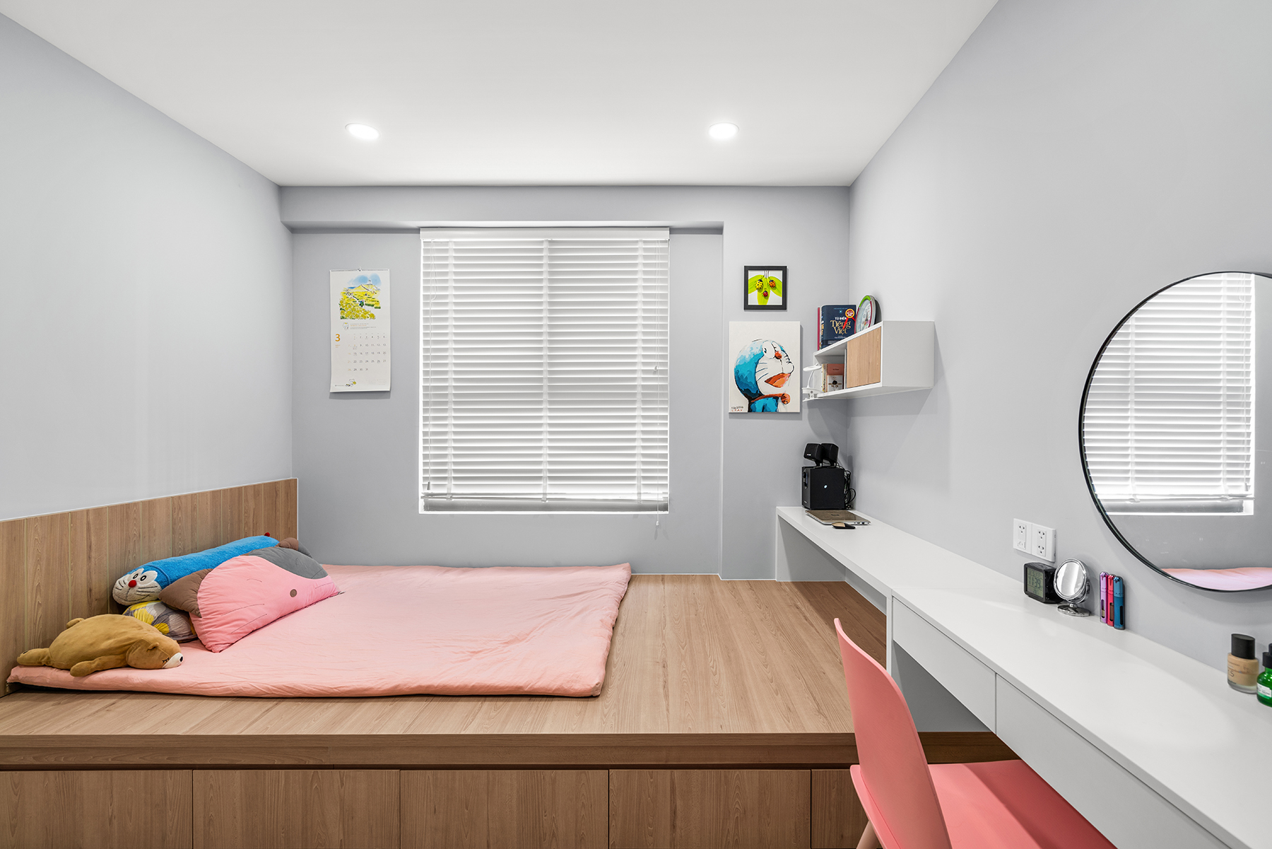 Thi công nội thất chung cư: Phòng ngủ ấm áp, nhẹ nhàng mà tinh tế