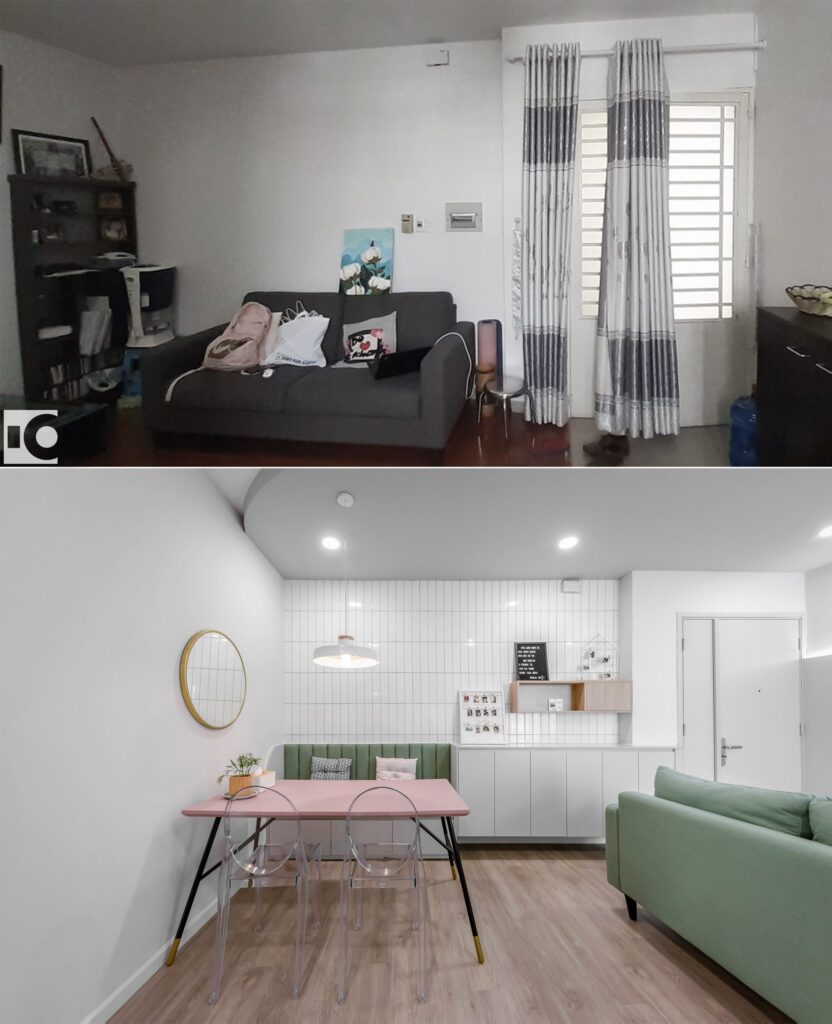 Hình ảnh trước và sau khi cải tạo căn hộ cũ Thạnh Mỹ Lợi