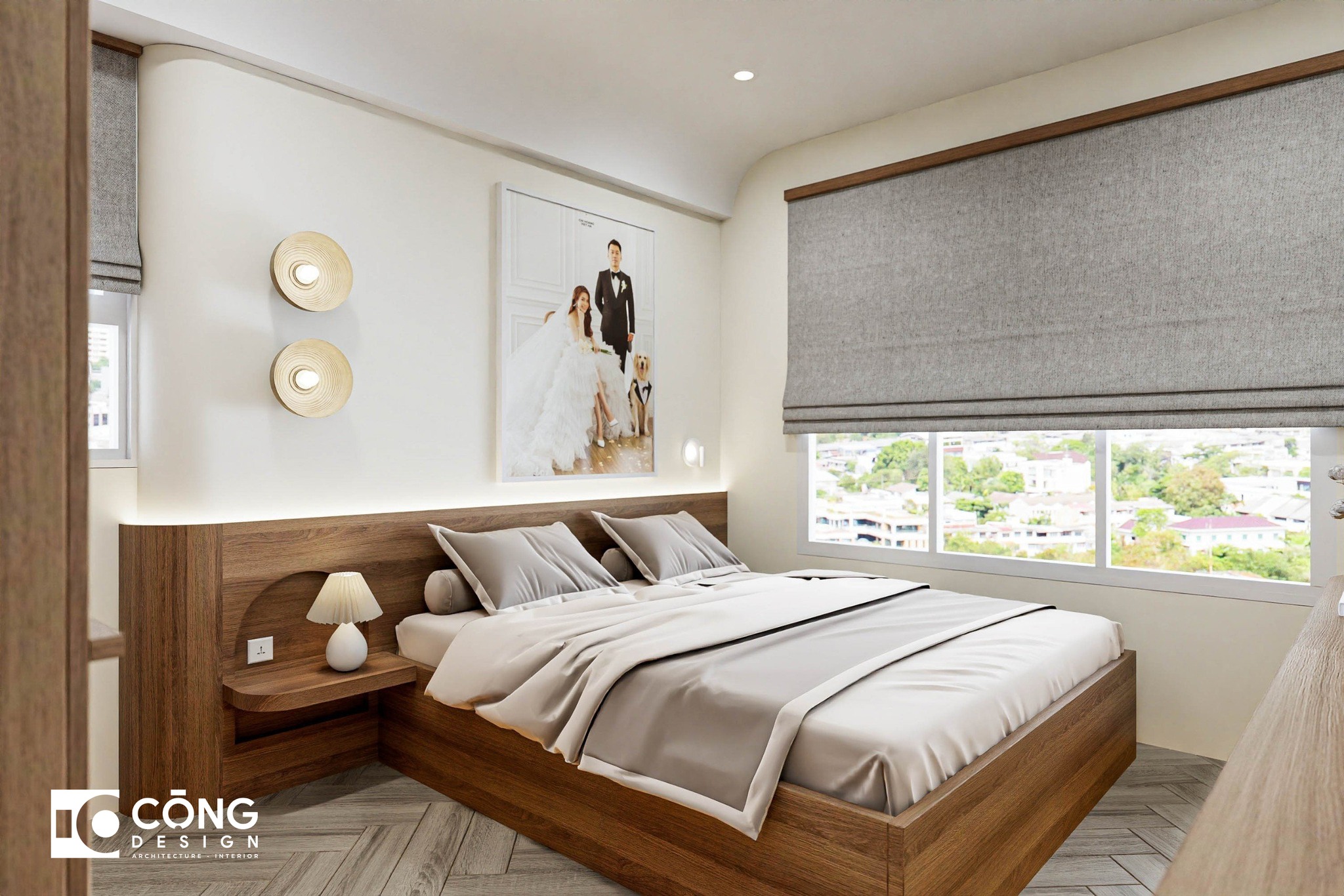 Thiết kế giường gỗ mang lại cảm giác sang trọng cho phòng ngủ thơ mộng hơn