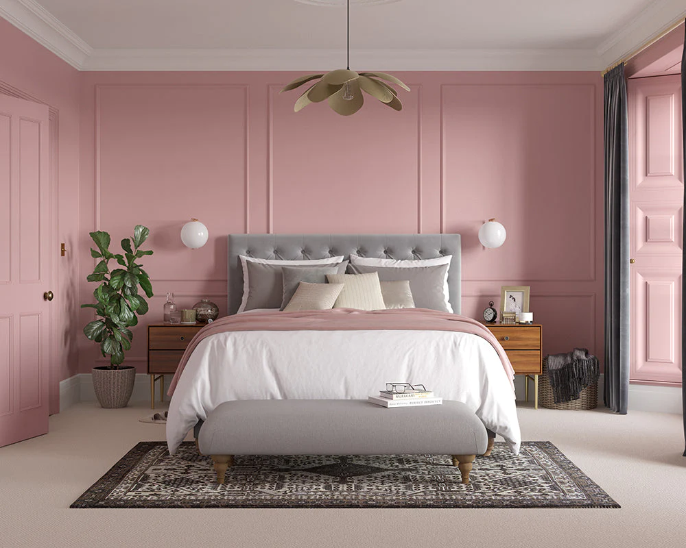 Thiết kế nội thất phòng ngủ master phong cách tân cổ điển đơn giản, tinh tế
