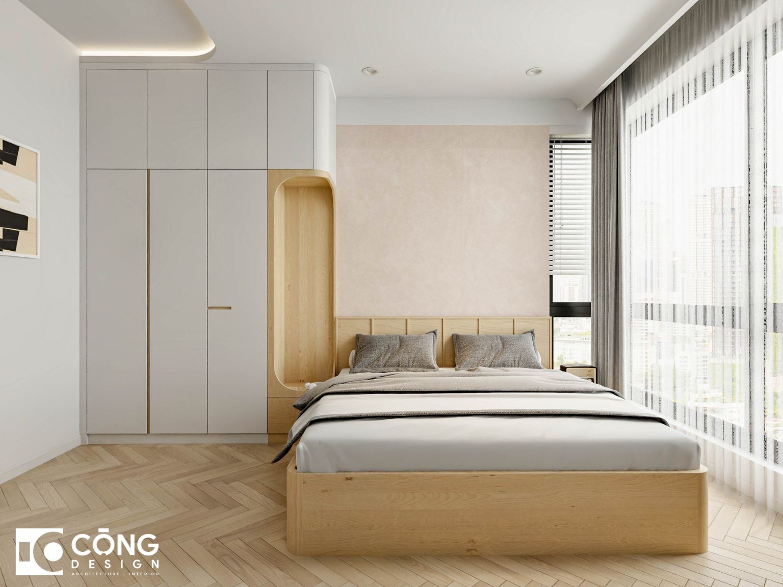 Phòng ngủ phong cách Japandi yên tĩnh và thanh bình