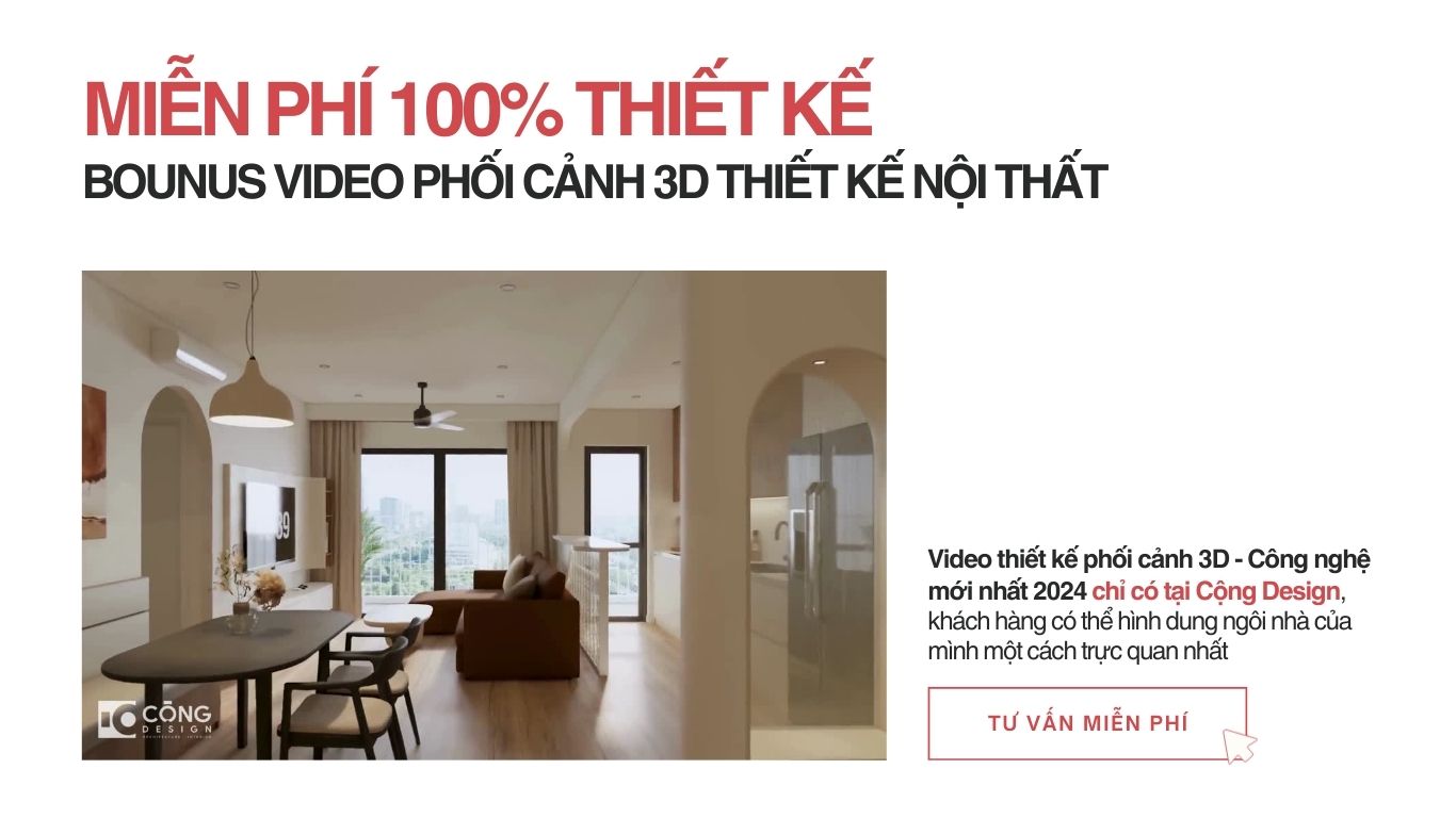 Cộng Design ưu đãi chi phí thiết kế khi thi công nội thất trọn gói